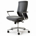 Chaise de bureau ergonomique en tissu gris avec accoudoirs et dossier aéré 50 x 50 x 90cm