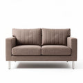 Canapé deux places en tissu beige dimensions 180 x 90 x 75cm avec pieds en métal