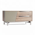Meuble tv en bois avec tiroirs en métal 120 x 45 x 60cm couleur chêne et gris