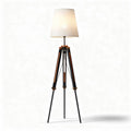 Lampe sur trépied en bois et métal avec abat-jour en tissu 30 x 30 x 150cm